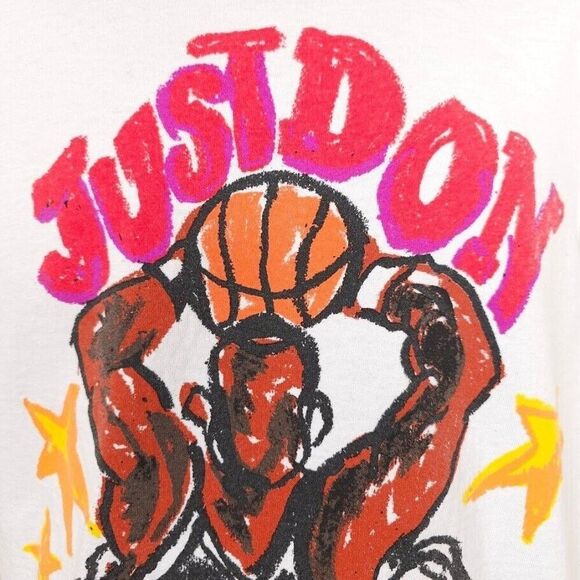 Just Don X Champion T Shirt Mens Size Medium White Basketball Collabor Aid - Picture 3 of 8